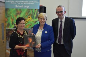 Birr nature photographer Tina Claffey with Heritage Minister and Ronan Casey